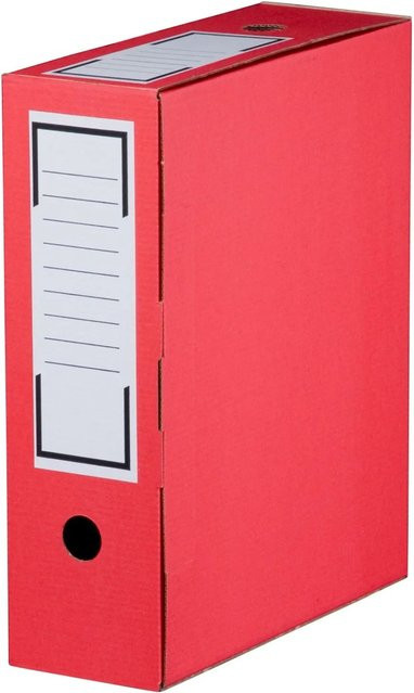 PROREGAL Archivbox aus Wellkarton für A4, Rot, B: 31,5 cm, T: 9,6 cm, H: 26,0 cm - Bild 1