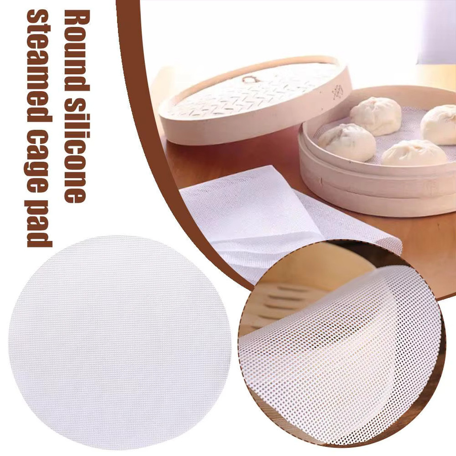 KITPIPI 5er Set Silikon Dampftücher rund, weiß, Durchmesser: 24 cm - Bild 2