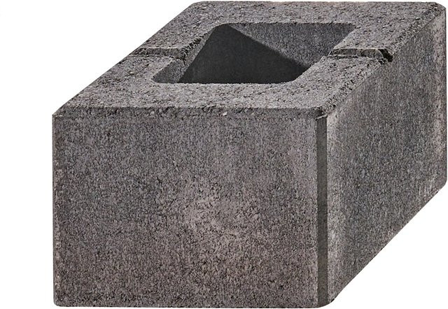 Kann Lindeza-Mauer Halbstein Vulkananthrazit B/T/H: 20 x 20 x 15 cm - Bild 1
