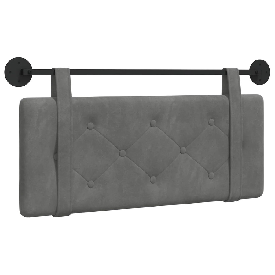 vidaXL Wandmontiertes Polsterpaneel aus Samt in Dunkelgrau, B/H/T: 110 x 55 x 5 cm - Bild 2