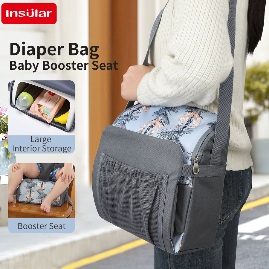Tragbarer Baby-Sitzerhöhungssitz mit Stauraum und höhenvergrößerndem Kissen für Kleinkinder, Safari, multifunktional und abnehmbar - Bild 4
