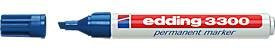 EDDING Permanent Marker 3300 mit Keilspitze, Blau, 10 Stück - Bild 1