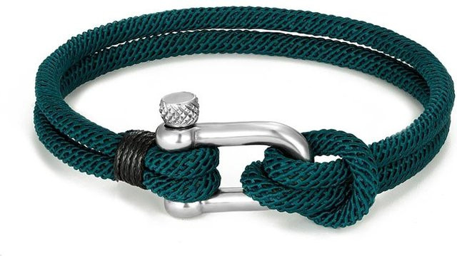 YULIN Überlebensarmband, Edelstahl, Silber, Grün, Unisex, 21cm - Bild 1