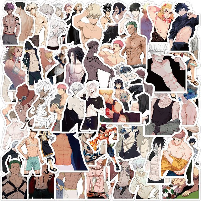 60 Stück Anime Muskelmännchen Aufkleber in Multicolour für DIY Scrapbook und Handyhüllen - Bild 1