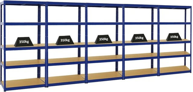 PROREGAL Schwerlastregal Slim Elephant Blau, 5 Ebenen, H x B x T: 180 x 90 x 45 cm - Bild 1