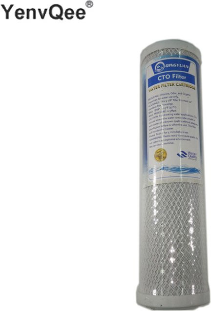 YenvQee Carbon Block CTO Wasserfilter 10 Zoll mit 5 Mikron Aktivkohle für Umkehrosmose, Weiß - Bild 1