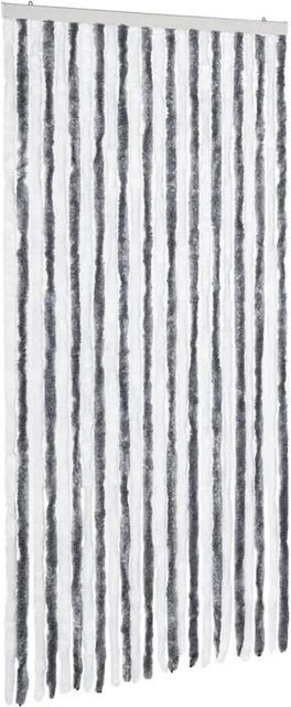 vidaXL Insektenschutz-Vorhang aus Chenille in Grau und Weiß, thermoisolierend und blickdicht, B: 100 cm, H: 220 cm - Bild 1