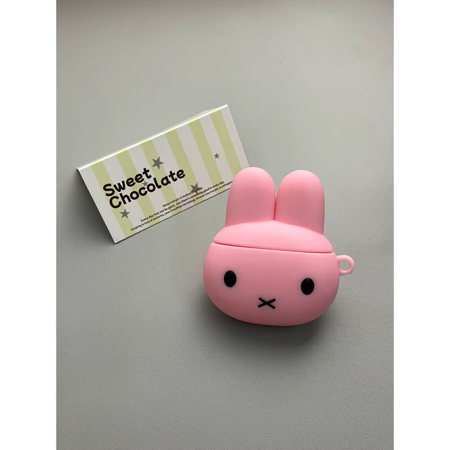 Miffy Silikon Kopfhörerhülle für AirPods 1., 2. und 3. Generation sowie AirPods Pro, Farbe: Pink - Bild 2