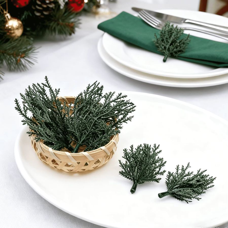 Smr Mini Weihnachtsbaum Künstliche Pflanzen in Grün als Bastelmaterial und Heimdekoration - Bild 2