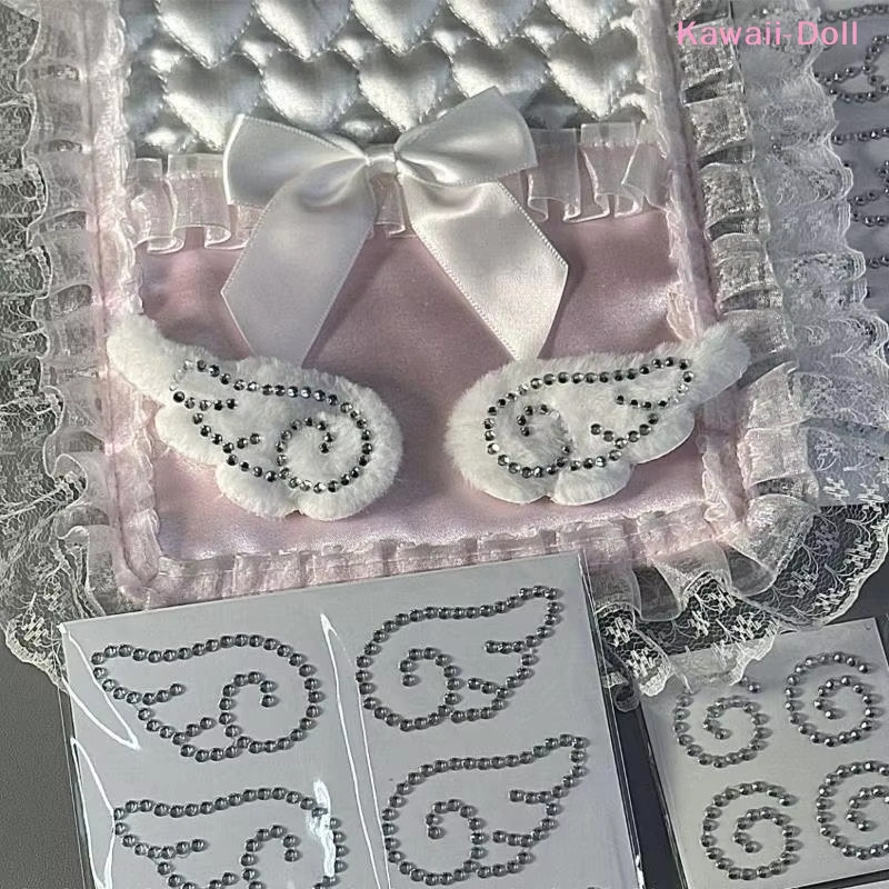 Eelhoe Selbstklebende Engelsflügel-Kristallaufkleber aus 3D-Acryl in Silber für DIY-Dekoration und Basteln - Bild 2
