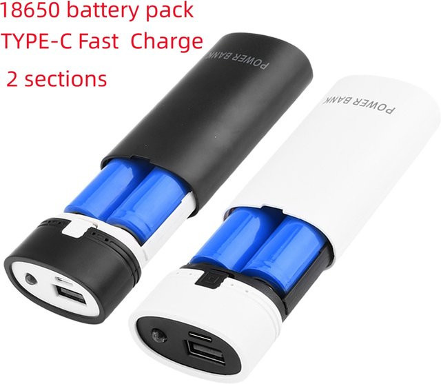 DIY Powerbank-Set und Akku-Ladegerät für 2x 18650 Akkus in Schwarz mit Schnellladefunktion - Bild 1