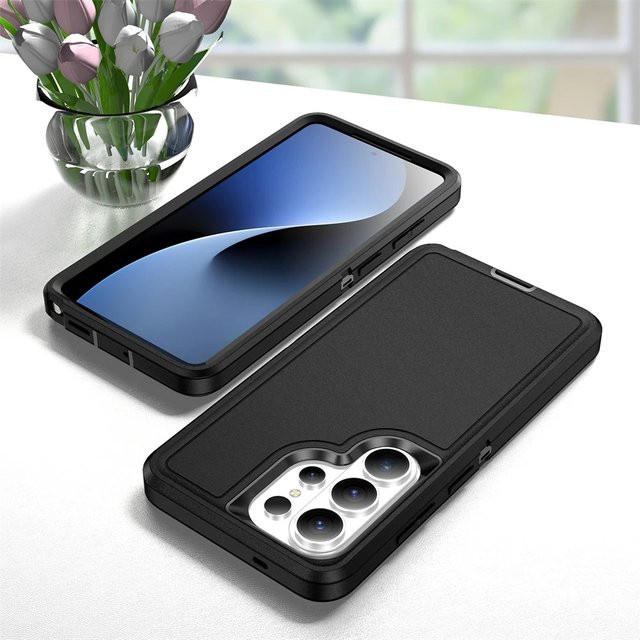 Defender Armor OTT Hybrid Box Handyhülle für Samsung Galaxy S26 S25 S24 S23 S22 FE Ultra Edge Plus in Schwarz - Bild 1