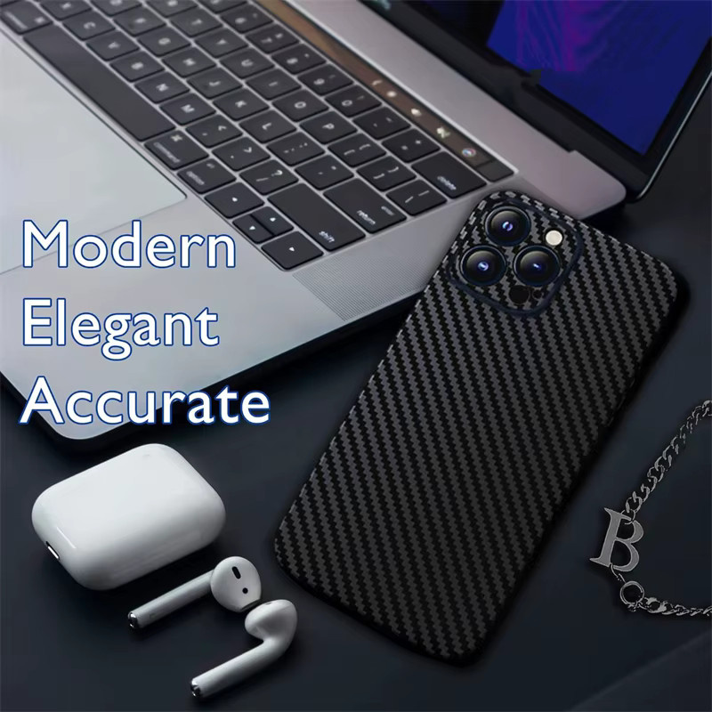 OLPAY Carbon Fiber Skin Wrap 3M Back Sticker Cover für iPhone 17 Air in Schwarz - Bild 3