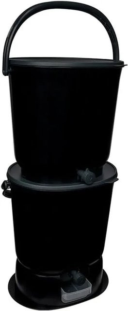 Skaza Bokashi Essential Biomülleimer 2er Set Schwarz, luftdicht und auslaufsicher mit Geruchsfilter - Bild 1