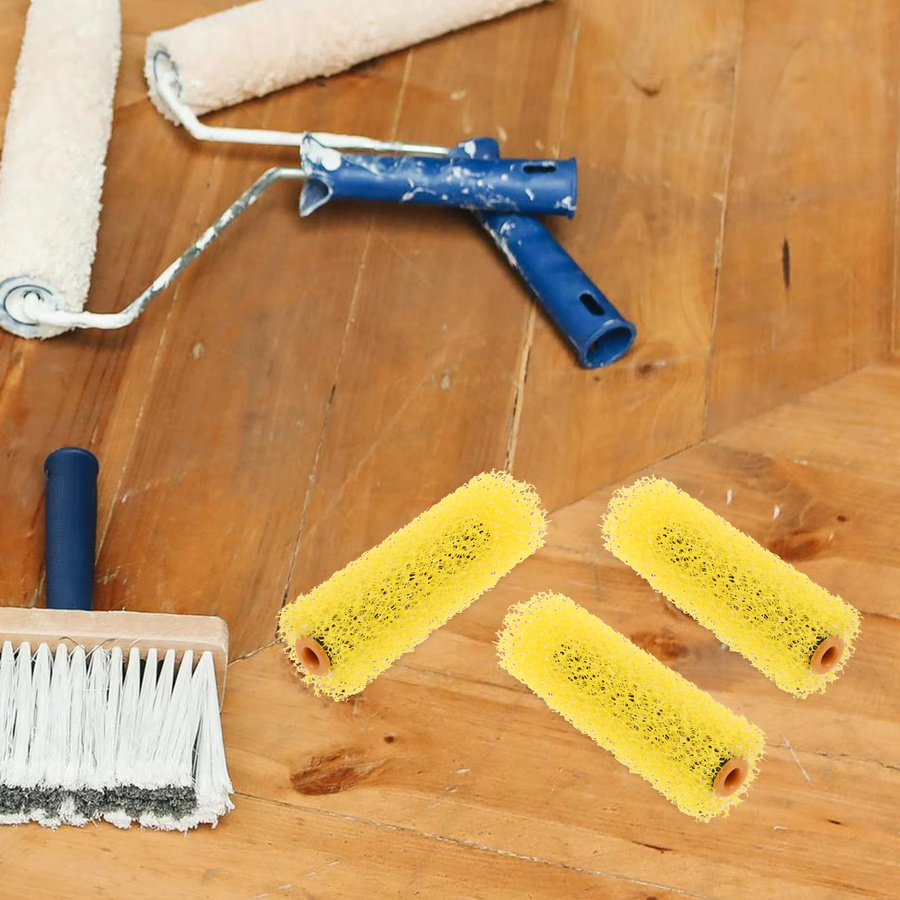 10 Stück Schaumstoff-Rollpinsel Gelb zum Erstellen von Texturen und Strukturen - Bild 2