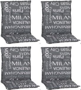 Beo Sitzauflage Bellona für Niedriglehner, 4er-Set, grau, B: 101 cm, T: 50 cm - Bild 1