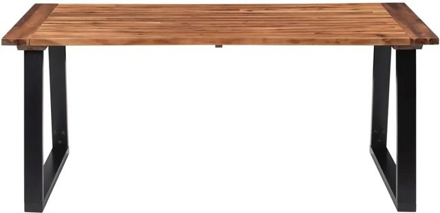 vidaXL Esstisch aus massivem Akazienholz in Braun mit Metallgestell im Industrie-Stil, B/T/H: 180 x 90 x 75 cm - Bild 1