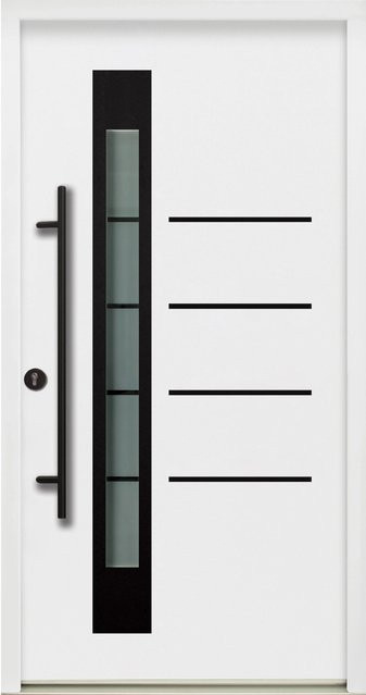 Splendoor Thermospace Haustür Berlin Prime modern Weiß-Schwarz mit Glaseinsatz, B: 100 cm, H: 210 cm - Bild 1