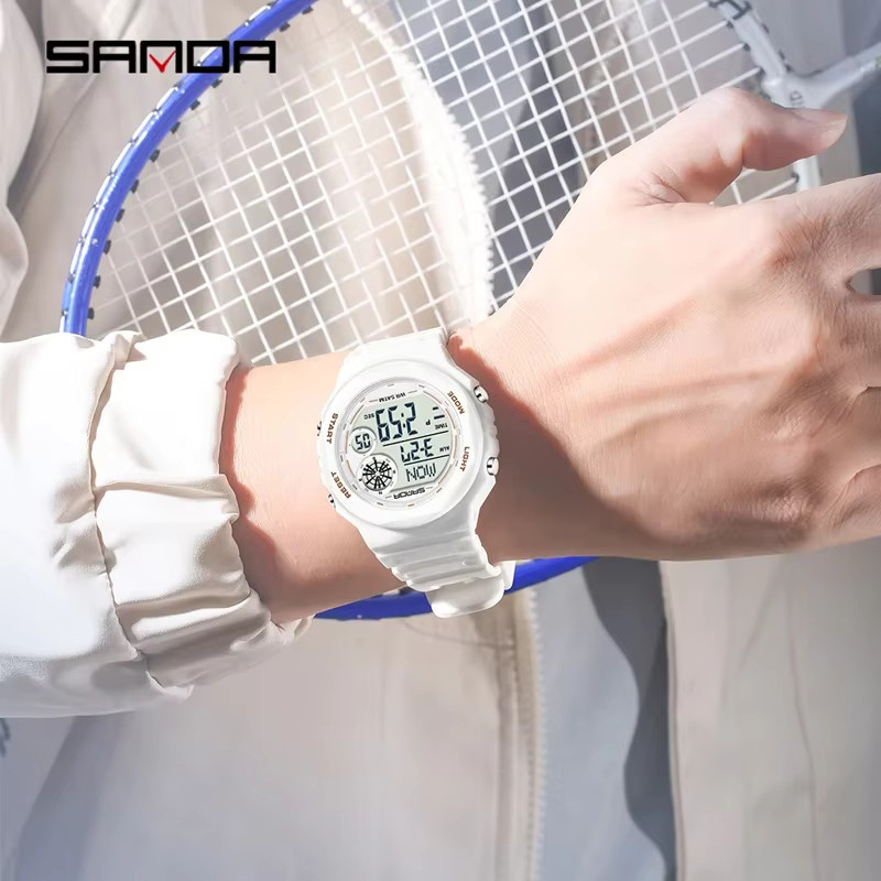 SANDA Digitaluhr, Weiß, Kunststoff, Silikon, Unisex - Bild 4