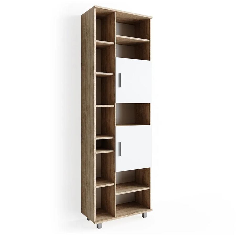 Vicco Badschrank Ilias Hochschrank in Sonoma und Weiß, B/T/H: 60 x 35,12 x 190 cm - Bild 2