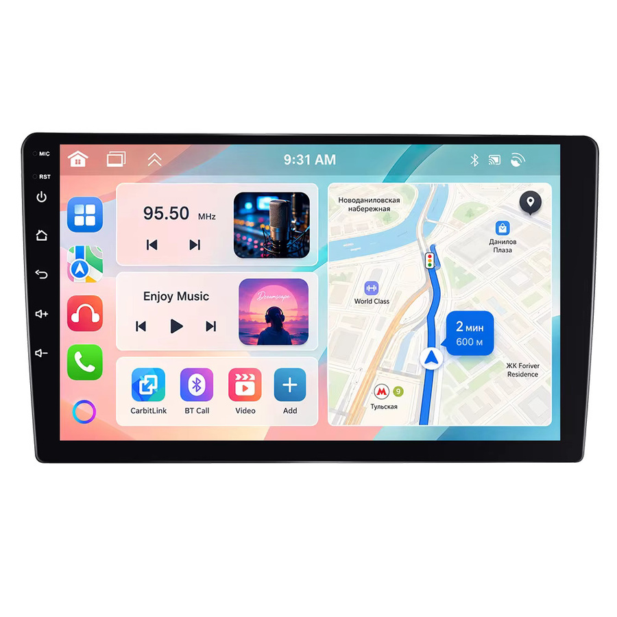 Podofo Android Autoradio mit 9 Zoll IPS Touchscreen, 6GB RAM und 128GB Speicher, Kabelloses CarPlay und Android Auto, GPS, WiFi, Bluetooth, Schwarz - Bild 7