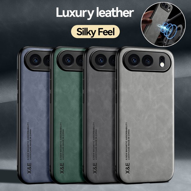 EUCAGR Handyhülle aus PU-Leder für Honor 500 Pro, Honor 500 Smart und Honor 600 Lite in Grau mit magnetischer stoßfester Rückseite und Metallplatte - Bild 1
