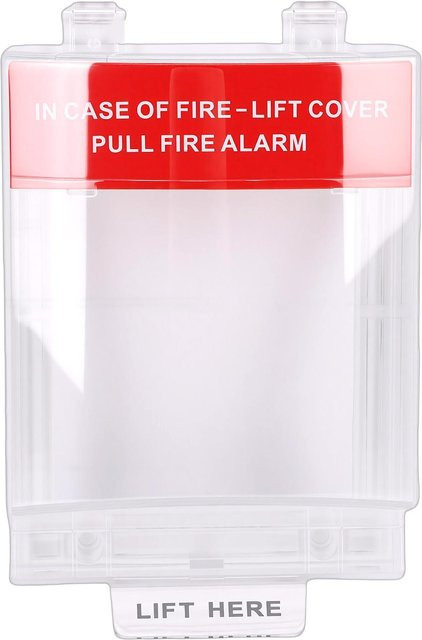 Koogeelife Feuerwarnabdeckung für manuelle Notrufsäulen, Brandsichere Schutzkappe für Taster, Farbe: Rot/Transparent - Bild 1