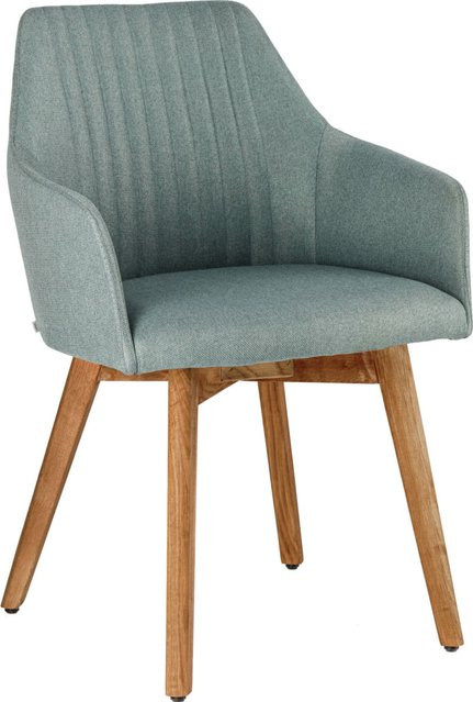 VEGA Armlehnstuhl Arne Set aus 2 Stück, Sitz hellblau, Gestell Eiche Natur, B/T/H: 56,5 x 60 x 85,5 cm - Bild 1