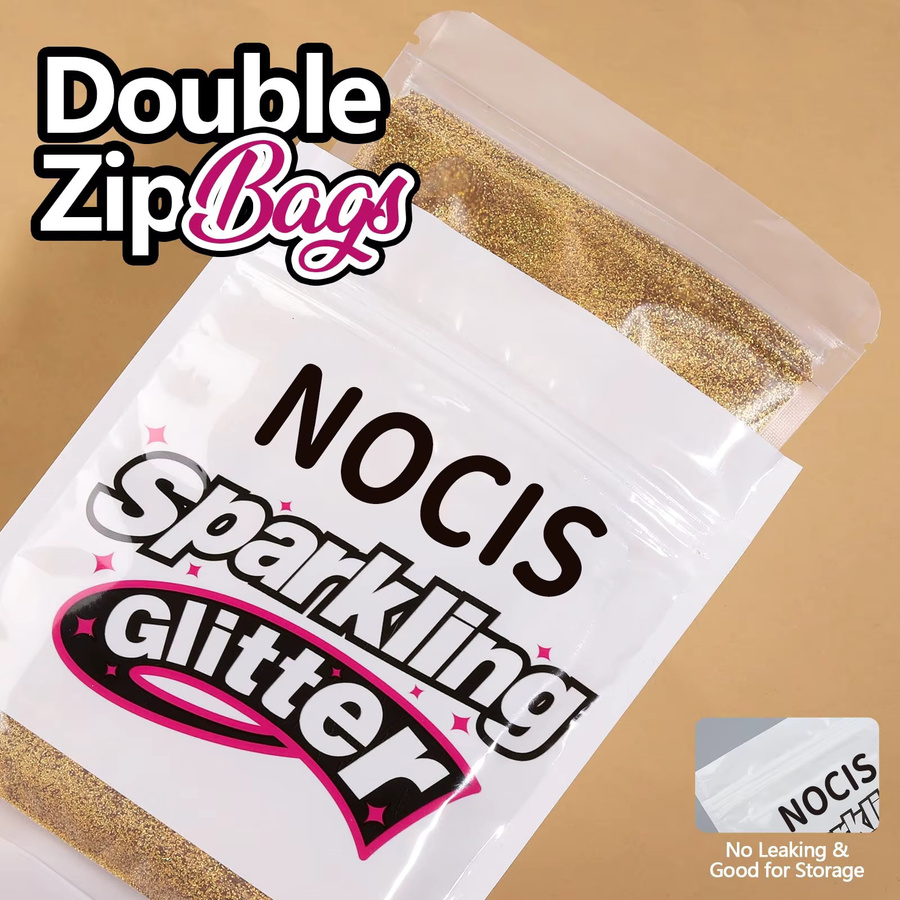 NOCIS Glitzer, goldener holografischer Glitzer, 100 g - Bild 3