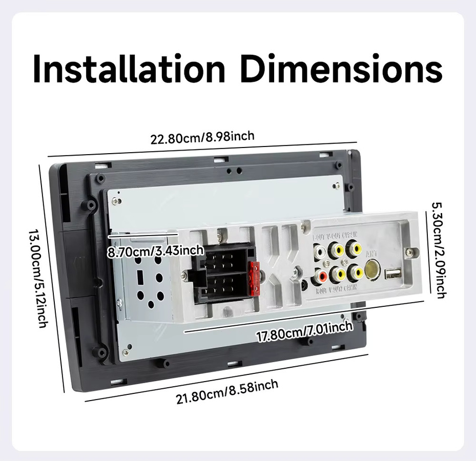 BQCC F9090W Single Din 9 Zoll IPS Kapazitiver Bildschirm mit CarPlay und Android Auto, Kabellos oder Kabelgebunden, Schwarz mit 7-Farben Ambientebeleuchtung - Bild 6