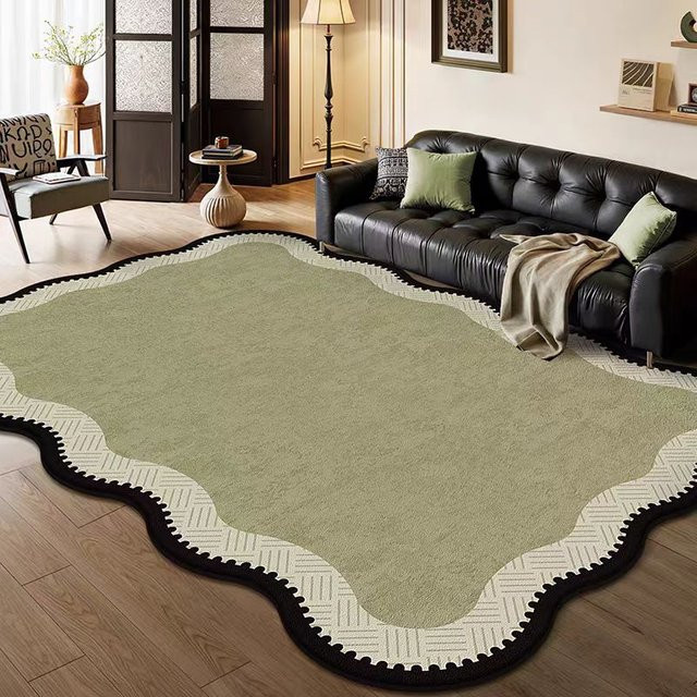 VIKAMA Teppich im französischen Stil in Grün, strapazierfähig und rutschfest, moderne dekorative Bodenmatte für Wohnzimmer und Schlafzimmer - Bild 1