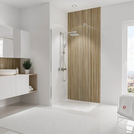 Schulte Duschrückwand DecoDesign Japandi in Braun mit Holzoptik, H: 255 cm, B: 100 cm