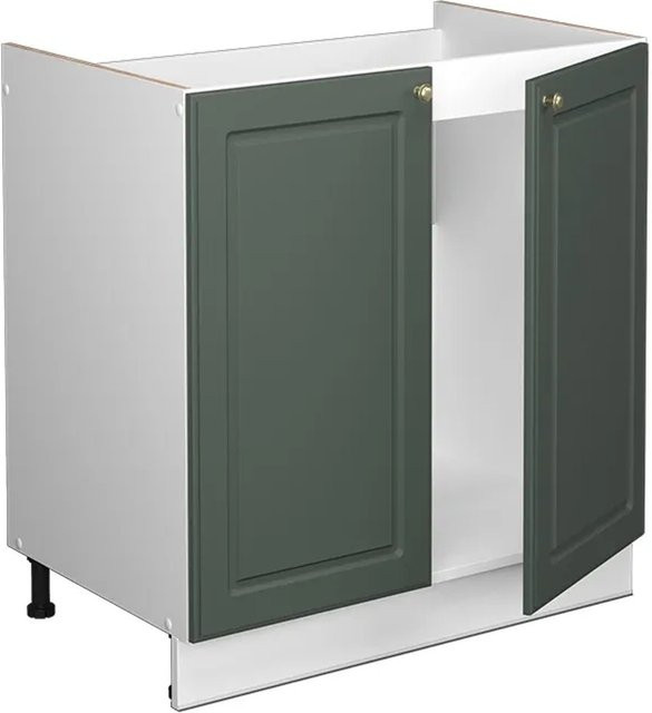 Vicco Spülenunterschrank Fame-Line in Grün und Weiß mit Eichen-Optik im Landhausstil, B/T/H: 80 x 60 x 82 cm - Bild 1
