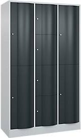 C+P Kombi-Schließfachschrank Resisto mit 3 Abteilen und 8 Fächern, Lichtgrau/Anthrazitgrau, B: 114,8 cm, T: 54,0 cm, H: 195,0 cm - Bild 1