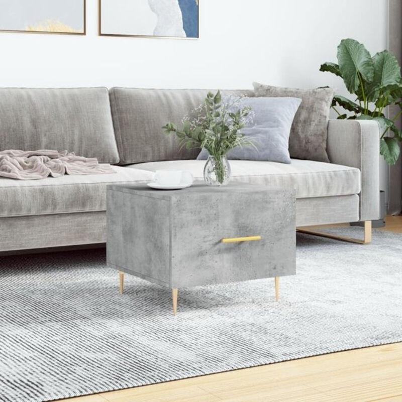 Moderner quadratischer Couchtisch Vidaxl in Grau aus Holzwerkstoff und Metall, B/T/H: 50 x 50 x 40 cm - Bild 1