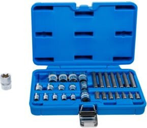 BGS Bit- und Steckschlüssel-Satz 30-teilig für E-Profil und T-Profil (TX) in Blau, 1/2" - Bild 1