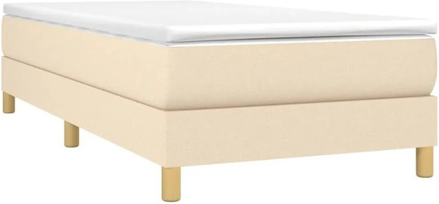 vidaXL Boxspringbett Hybrid mit Matratze und Taschenfedern, Creme, B/T/H: 90 x 200 x 100 cm - Bild 1