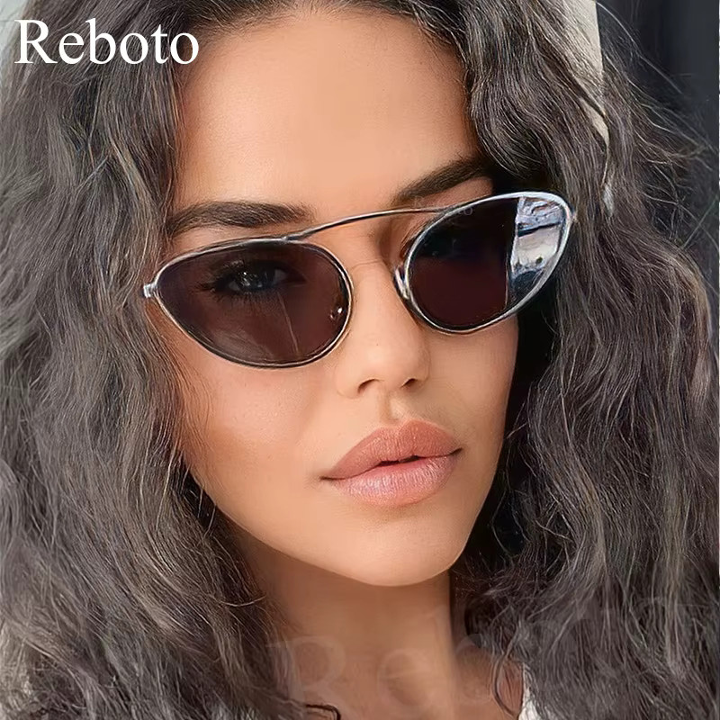 Reboto Sonnenbrille Cat Eye, Metall, schwarz, Damen - Bild 2