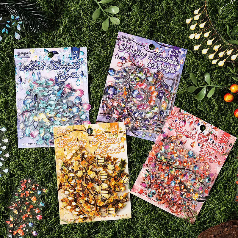 20-teiliges INS-Aufkleberpaket mit Beleuchtungsthema in Multicolour für DIY-Tagebuch und Scrapbooking aus Papier - Bild 2