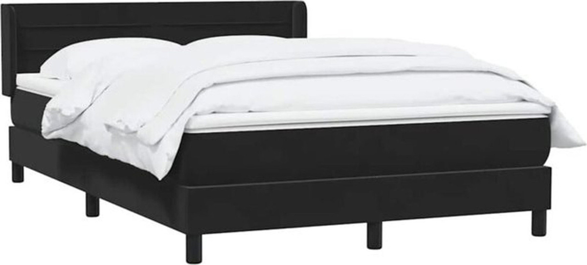vidaxl Boxspringbett mit Matratze aus Samt in Schwarz B/T/H: 160 x 210 cm - Bild 1