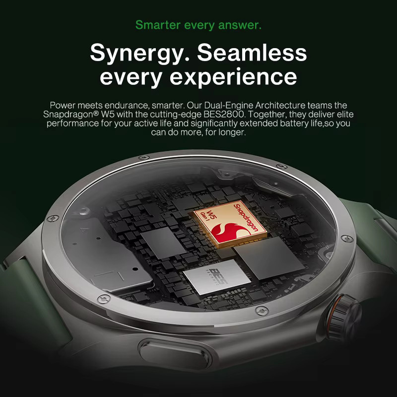 OnePlus Watch 4 Smartwatch Globale Version in Grün mit 1,5 Zoll Display, Wear OS by Google und Snapdragon W5 - Bild 2