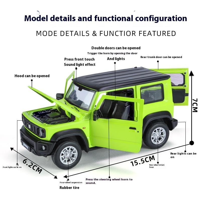 Maisto Suzuki Jimny Offroad SUV, Modellfahrzeug, 1:24, grün, mit Licht und Sound, ab 4 Jahren - Bild 2