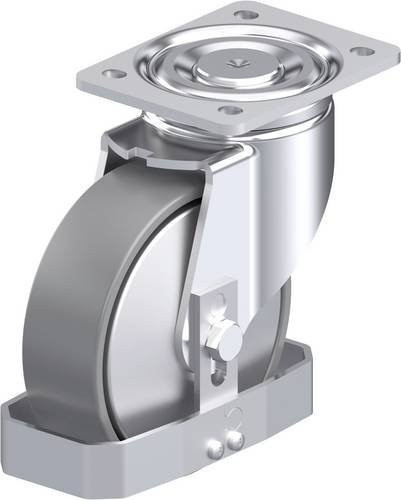 Blickle Stahlblech-Lenkrolle LH-PO 160K-ELS-FA-FS in Silber/Grau mit 160 mm Rad-Durchmesser und 450 kg Tragfähigkeit - Bild 1