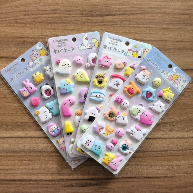 Obakeinu Schaumstoffaufkleber mit 4 Blatt niedliche Geister-Charaktersticker in Multicolour für DIY-Bastelarbeiten und Kinderdekorationen - Bild 1