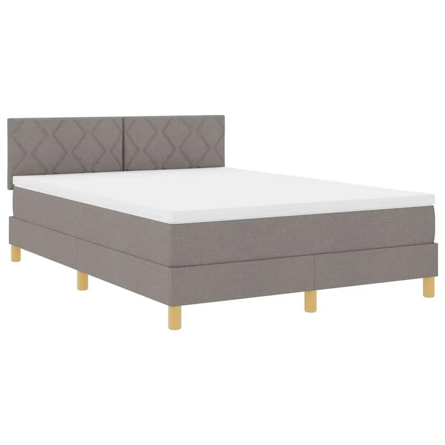 vidaXL LED Boxspringbett mit Matratze in Taupe, Hybrid-Matratze mit USB-Anschluss und Unterbettbeleuchtung, B/T: 160 x 200 cm - Bild 2