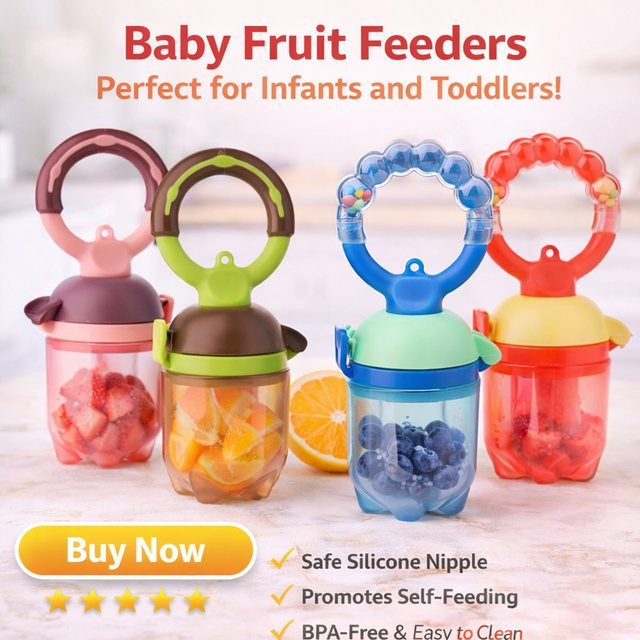 Mommy And Angel Baby-Fruchtsauger aus BPA-freiem Silikon in Orange für Säuglinge und Kleinkinder - Bild 1