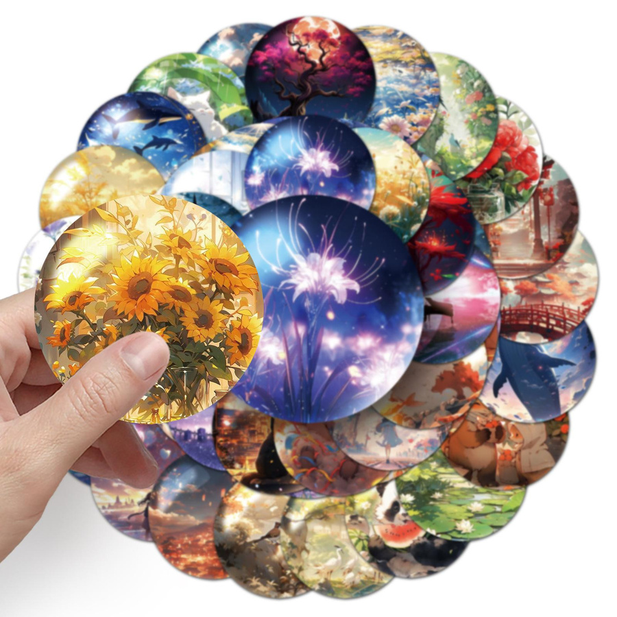 50 kreative Aufkleber mit Glaskugel-Motiven in Multicolour für dein Handy, deinen Koffer oder Computer - Bild 2