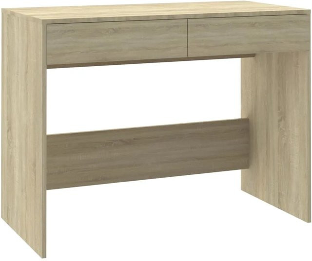 vidaXL Schreibtisch Sonoma-Eiche aus Holzwerkstoff, Farbe: Beige/Braun, B/T/H: 101 x 50 x 76,5 cm - Bild 1