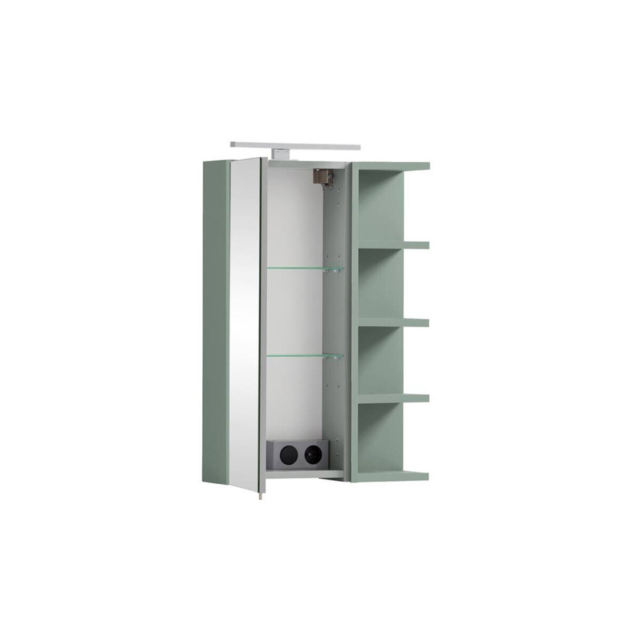 Schildmeyer LED-Spiegelschrank Piazza in Pistazie Grün mit integrierter Beleuchtung und Steckdose, B/H/T: 49,7 x 74,8 x 16 cm - Bild 3