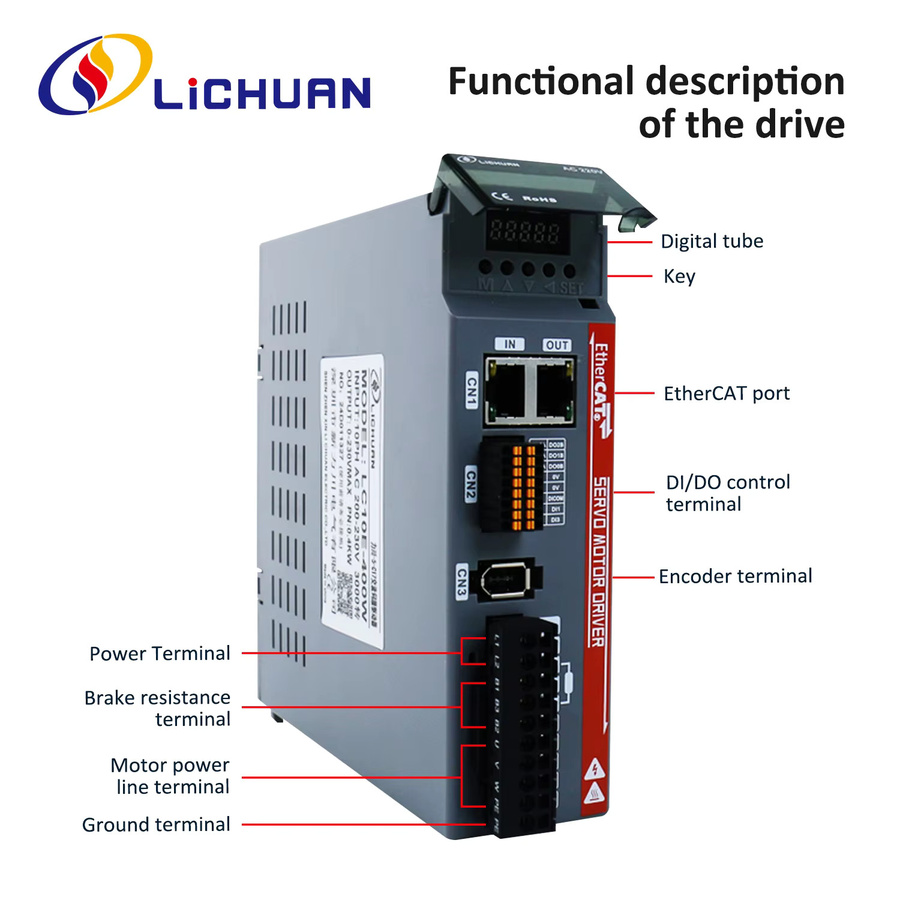 Lichuan Ethercat Servomotor Kit mit Bremse und Servotreiber LC10E LC20E 750 W oder 1000 W 80ST 3000 U/min - Bild 3